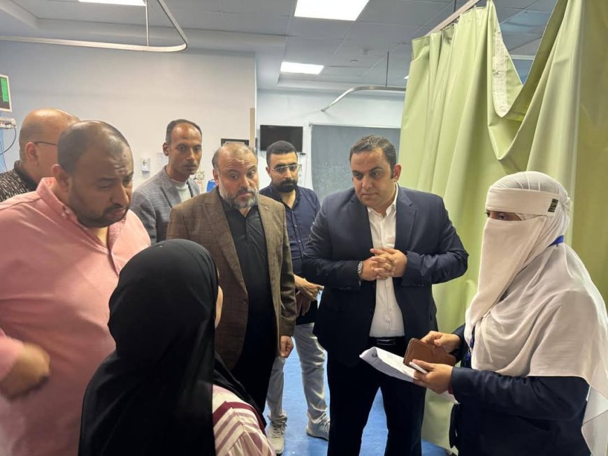 " الدكتور أحمد رزق "  بمرور مفاجئ على مستشفى قلين التخصصي للتأكد من حسن سير العمل وتلقي المرضى الرعاية الطبية الكاملة
