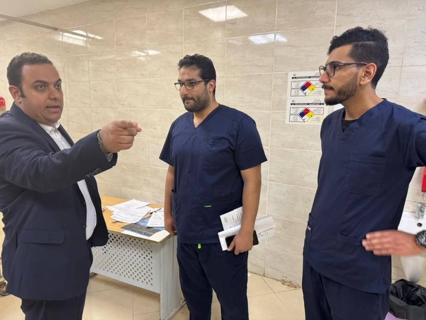 " الدكتور أحمد رزق "  بمرور مفاجئ على مستشفى قلين التخصصي للتأكد من حسن سير العمل وتلقي المرضى الرعاية الطبية الكاملة