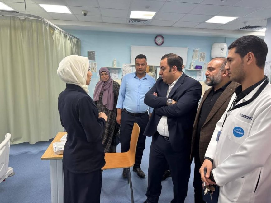 " الدكتور أحمد رزق "  بمرور مفاجئ على مستشفى قلين التخصصي للتأكد من حسن سير العمل وتلقي المرضى الرعاية الطبية الكاملة