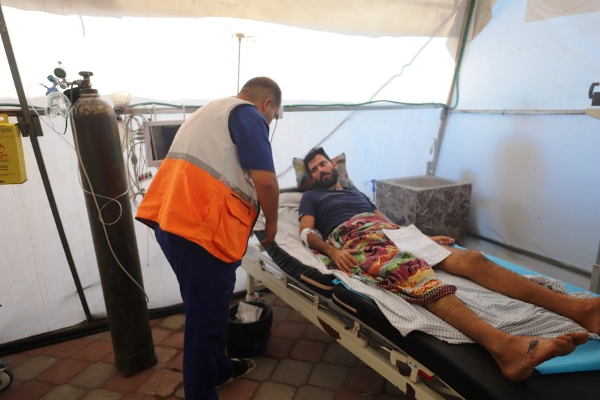 الهلال الأحمر الفلسطيني يعزز الاستجابة الصحية بمستشفى ميداني متكامل غرب خانيونس
