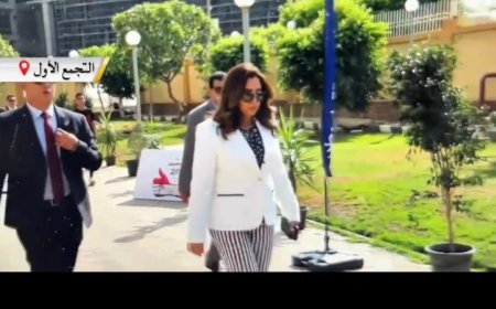وزيرة التنمية المحلية تدلي بصوتها فى انتخابات مجلس الشيوخ بالتجمع الأول