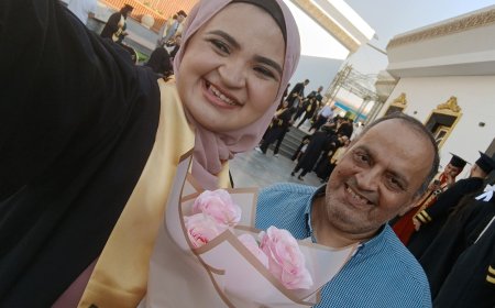 أسرة عمل الجريدة تشارك فرحه حفل تخرج الأستاذة فرح رضا كريمه الأستاذ الدكتور رضا ابراهيم استشاري الصدر