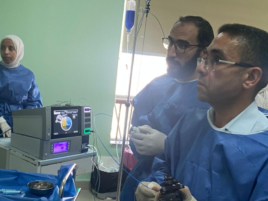 " مستشفى ١٥ مايو  النموذجي " تتصدى المركز الأول ديما بمجهودات فريق الجهاز الهضمي  في تقديم خدمات مناظير القنوات المرارية