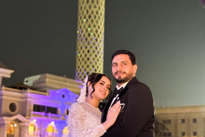العروسين مصطفى و ملك يحتفلون بليلة العمر فى حضور الأهل والاصدقاء بمحافظة القاهرة