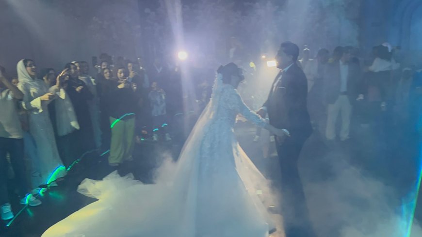 العروسين مصطفى و ملك يحتفلون بليلة العمر فى حضور الأهل والاصدقاء بمحافظة القاهرة