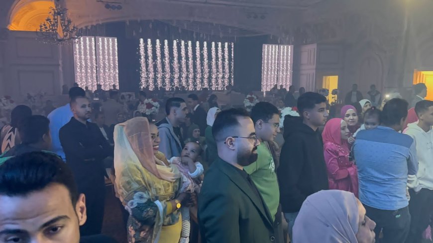 العروسين مصطفى و ملك يحتفلون بليلة العمر فى حضور الأهل والاصدقاء بمحافظة القاهرة