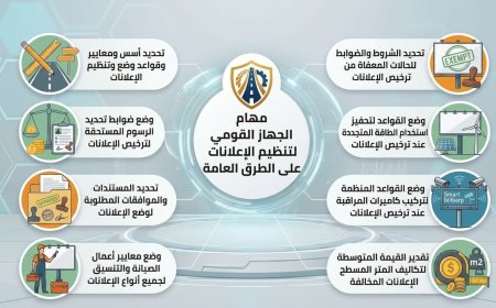 بالإنفوجراف.. مهام واختصاصات الجهاز الكقومى لتنظيم الإعلانات على الطرق العامة